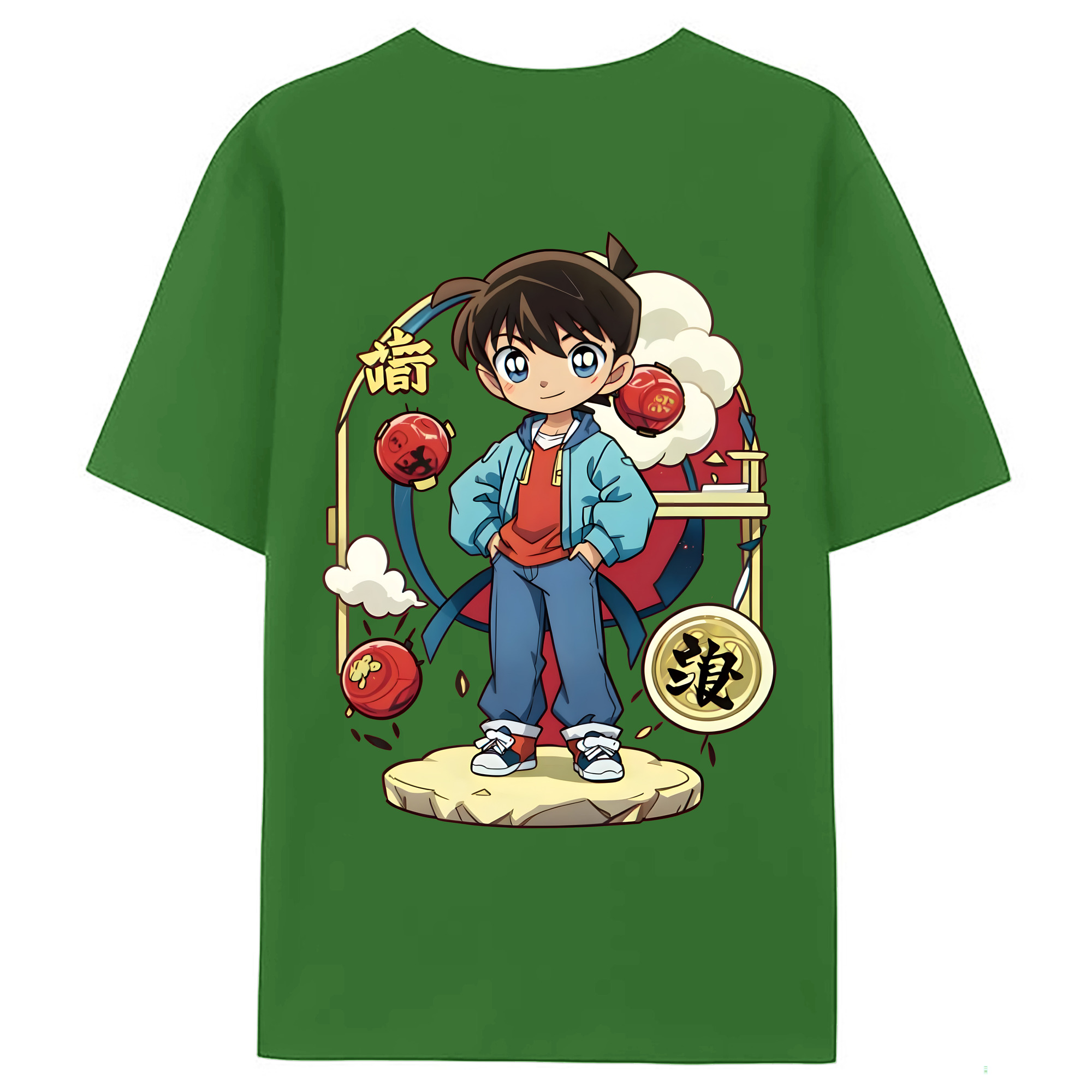 （画像用） 名探偵コナン 江戸川 コナン Detective Conan Conan Edogawa レディース半袖Tシャツ(バックプリント)